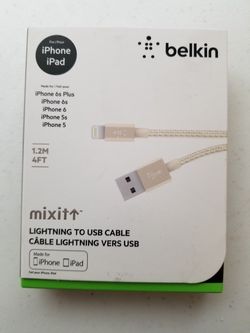Belkin lightning to USB CABLE, FOR IPHONE 6PLUS//S/5/(BRAN BRAN NEW IN BOX)