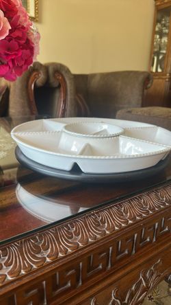 Elegant Ceramic Sectioned Serving Tray – Great for Snacks & Parties