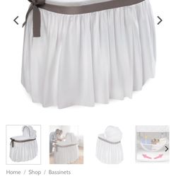 Baby Badger Basket Wishes Oval Bassinet White/Gray 