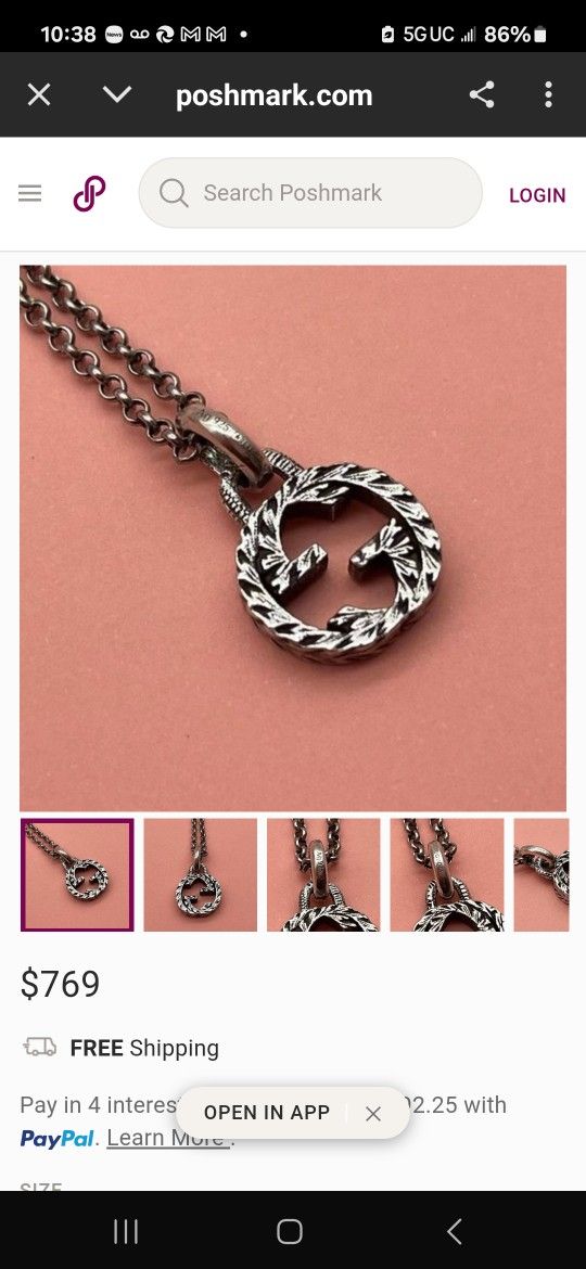 Gucci Classic Interlocking Double G Sterling Silver To Make Old Necklace