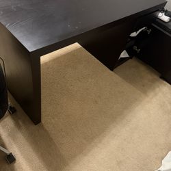 Black Desk With Built In Drawer OBO