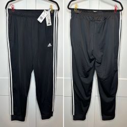Adidas, Essentials, Warm-Up Tapered, 3-Stripes Track Pants, Black/White, Size L