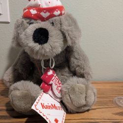 Vintage Target Kris Mutt Plush Stuffed Animal 16”Christmas Dog Knit Hat Mittens With tags