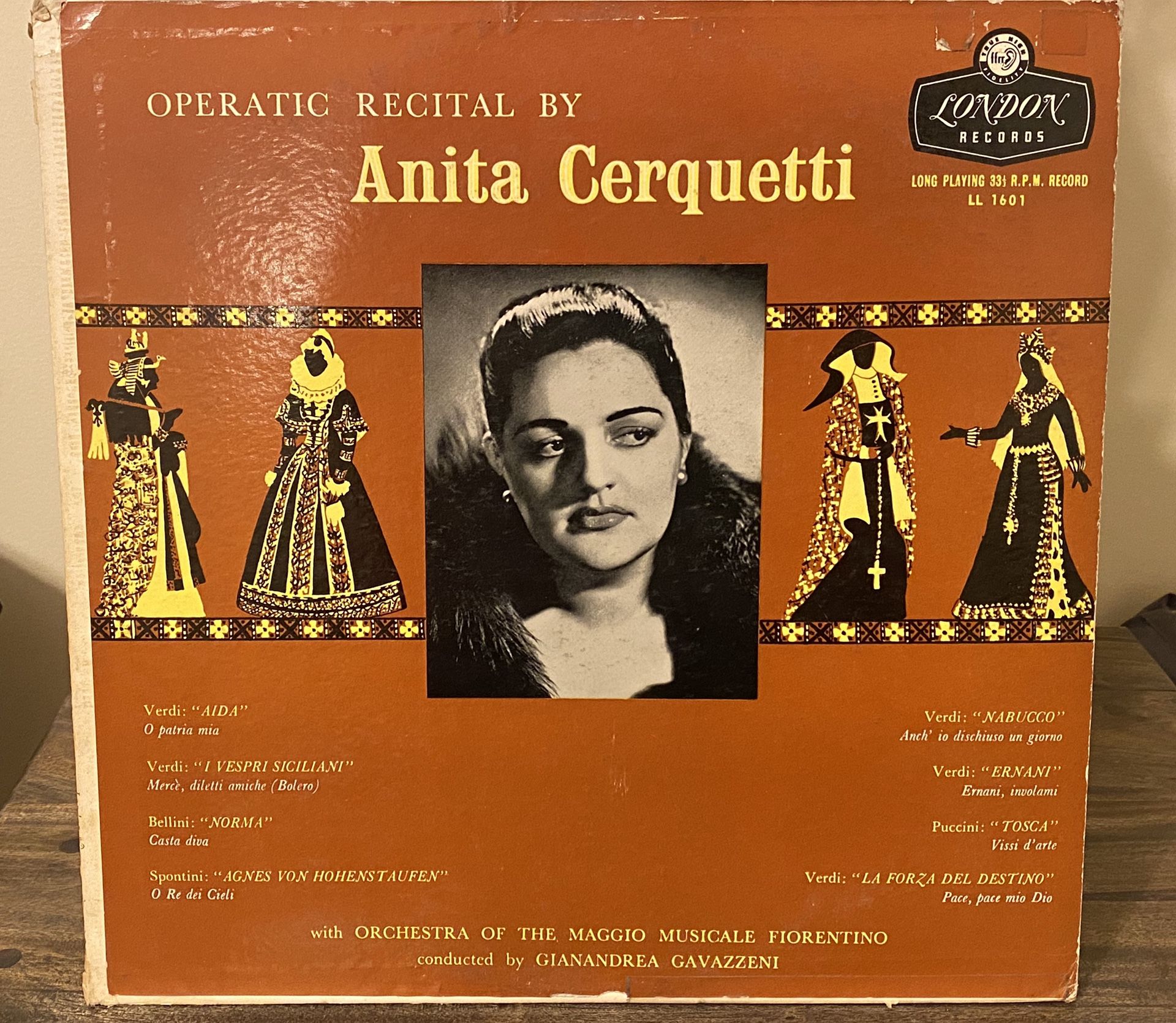 Anita Cerquetti Operatic Recital LL1601 record lp album
