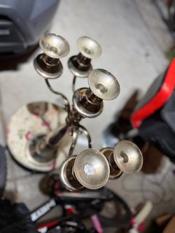 Silver Metal 5-Arm Candelabra