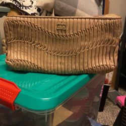 Coach Clutch Leather Tan Color 