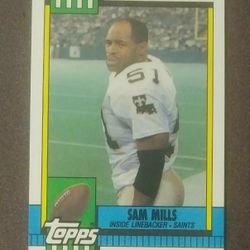 1990 Topps Sam Mills New Orleans Saints #238 Football Card Collectible Vintage Sports NFL Trading Professional Pro