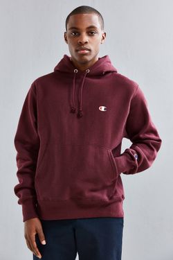 CHAMPION REVERSE WEAVE HOODIE, C LOGO BURGUNDY Large