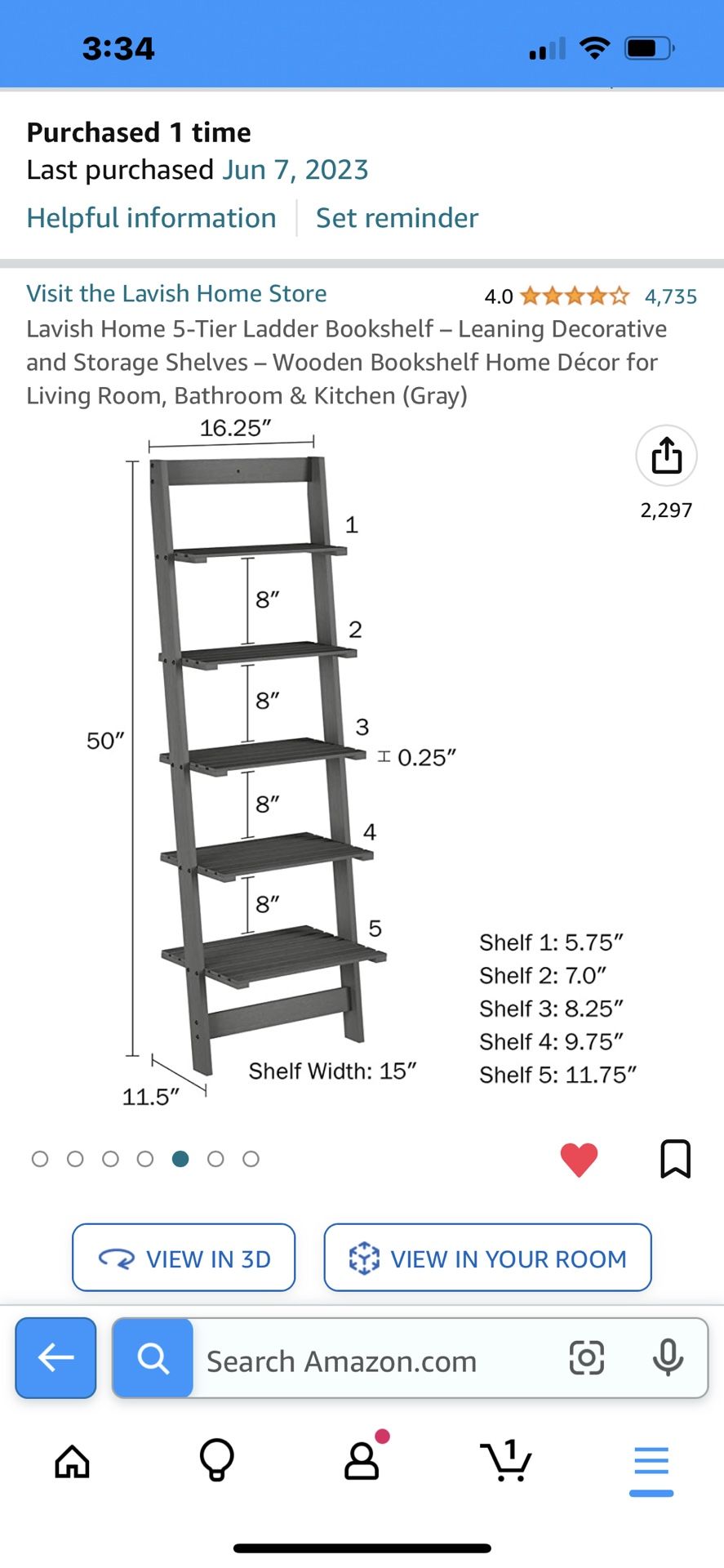 Ladder Shelf Brand New, Still In Box