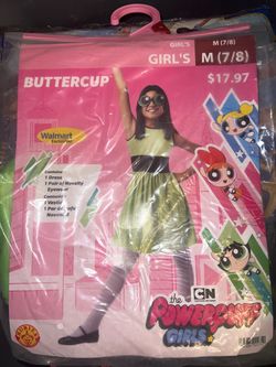 Powerpuff Girls Buttercup Halloween Costume Girls M 7/8