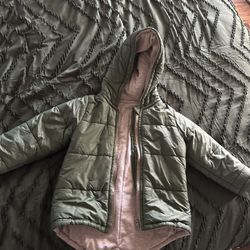 Boys green dinosaur zip up jacket size 4