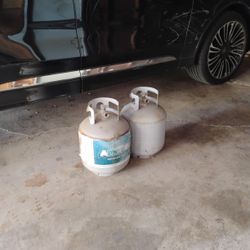 2 Full Propane Tanks For Barbecue Grill $30.00 And Or Best Offer 