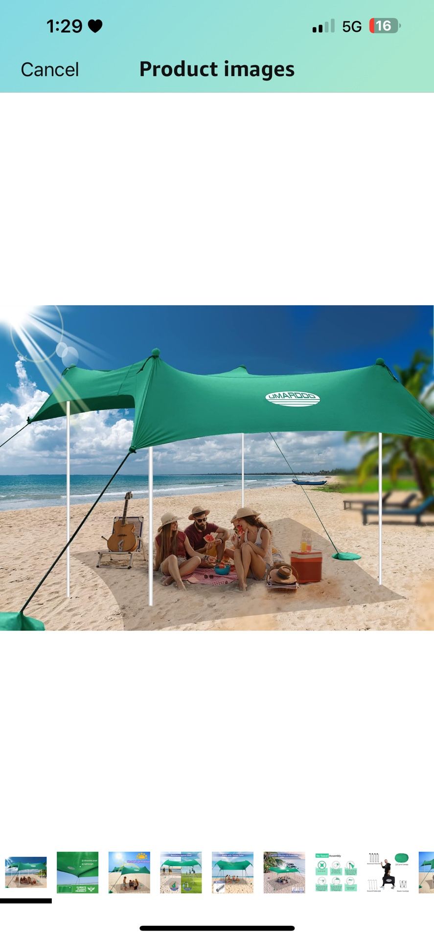 UMARDOO Family Beach Tent Canopy Sun Shade Portable