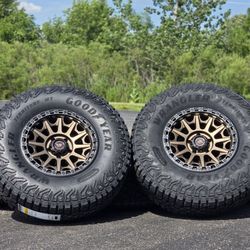 17" Jeep Basta Wheels and Tires Wrangler Gladiator Rubicon JL JK Goodyear 315/70R17 New
