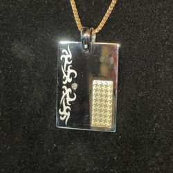 14kt Gold, Titanium And Diamond Pendant