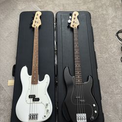 Fender MIM Precision Basses With Hardshell Case