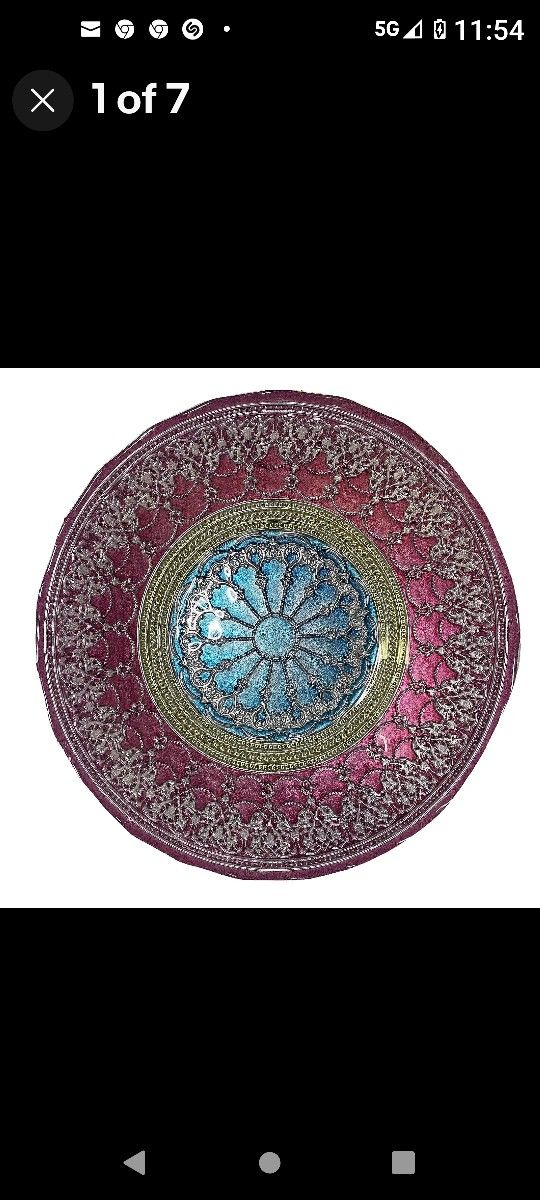 Turkish Glass Hand Painted Decorative Bowl