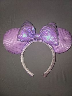 Disney Minnie Mouse Purple Sequin Ear Headband