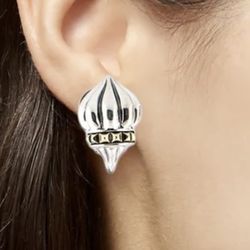 Original Lagos Vintage Two-tone Caviar Torch Earring