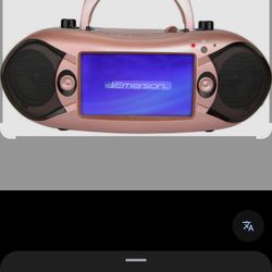 Emerson EDL-2870-RG Rose Gold 7 Inch Bluetooth DVD Boombox And Portable Multimedia Player