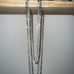 24inch 4.5mm SOLID 925 silver figaro / 16inch 4mm SOLID 925 silver Cuban