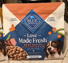 2 bags of Blue buffalo refrigerated dog food