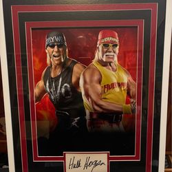 Hulk Hogan authentic signed frame, WWF WWE