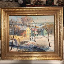 Oil Painting Of Carvesville Pa
