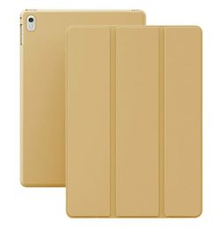 GOLD, iPad Pro 9.7 Inch Case (2016) - DUAL Gold Super Slim Cover with Rubberized back and Smart Feature (Built-in magnet for sleep / wake feature)