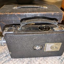 Antique Cine Kodak Model K 1930s movie camera with Original Box! Eastman Kodak. Anastig Mat Lens f1.9 25mm. Gorgeous!  Runs when it is wound up. 