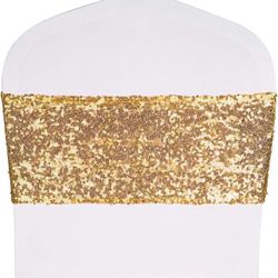 Pack of 50 Stretch Sequin Chair Sashes Chair Bands 