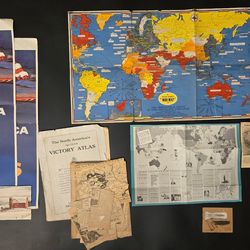 Vintage WWII Maps, Memorabilia & Posters-64th St & Bell