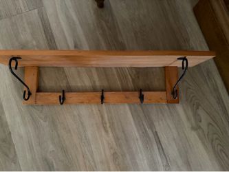 Wall Shelf with Hooks