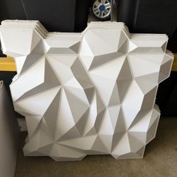 Art3d 19.7" x 19.7" (Pack of 12) Wall Panel 3D Diamond, White