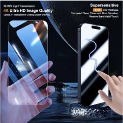iPhone 16 Pro Max Tempered Glass Screen Protectors (2 Left)