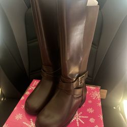 Girls Brown High Boots Size 11 