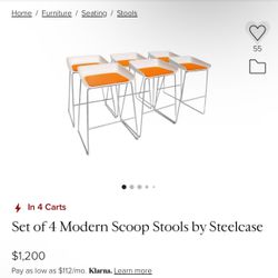 Steelcase Stools Office Café Kitchen Commercial Grade High End Stools Chairs 