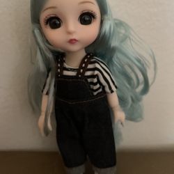 Mini Doll Blue Hair 4” Doll 