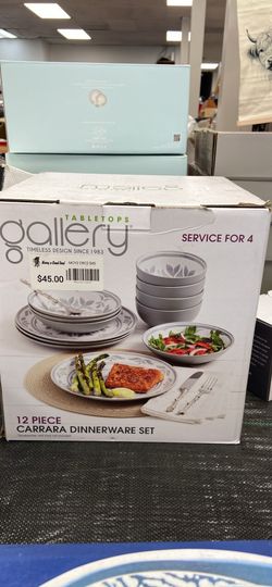 Tabletops Gallery Carrara 12 Piece Dinnerware Set