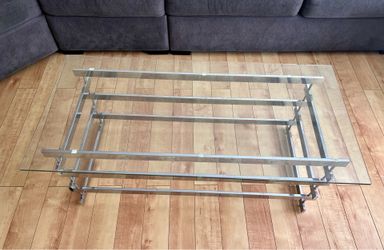 Modern Glass Coffee Table  Chrome & Glass