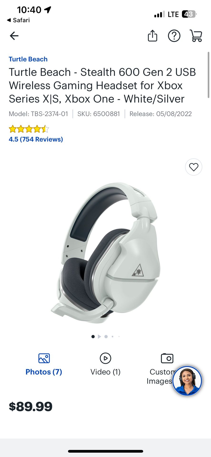 Turtle Beach Usb Wireless Headset Xbox Series x|s, Xbox One