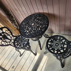 Cast Iron Exterior Chairs And Table