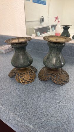 Candelabro bronze and mármol 1950