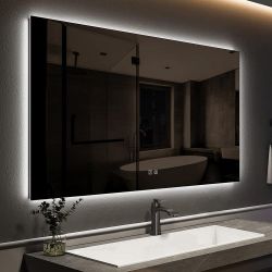 48 in. W x 31.5 in. H Rectangular Frameless Backlit LED w/ Defog Wall Mount Bathroom Mirror