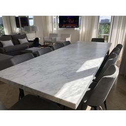 Luxury Restoration Hardware Marble Table – Seats 8–10