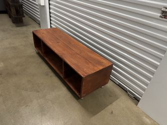 Custom TV Stand with Swivel Cast Iron Wheels