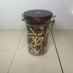 Lot Of Wooden Golf Tees 2 3/4 Inch Wooden Golf Tees In Jar.  