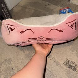 Cat Bed + litter box + food and drink bowls