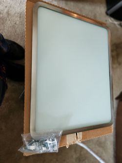 New Vance Surface SAVOR  16" x 20"  White Glass w/ STAINLESS RIM INC. CLIPS