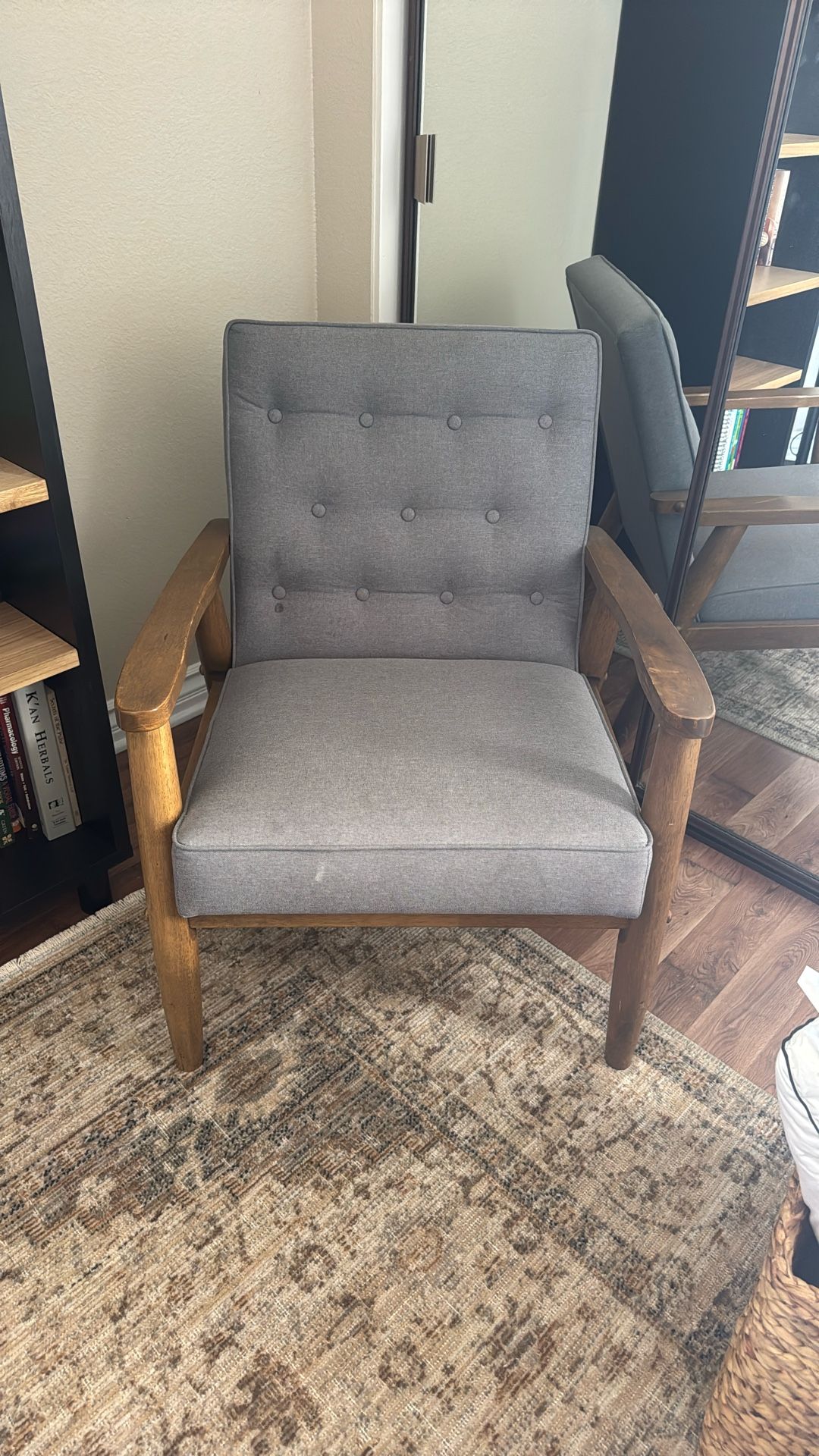 Grey Wooden Chair Mid Century Modern